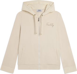 Freddy Felpa in jersey con zip e cappuccio crinkle