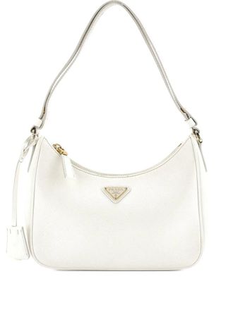 Prada Re-Edition Hobo Saffiano Leather Mini shoulder bag - White