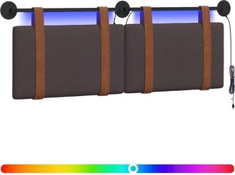 vidaXL Cabecero Colgante Con Luz Led Marr&oacute;n Oscuro Pu Antiguo Vidaxl