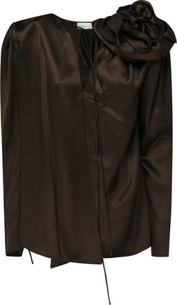 Magda Butrym Classic Silk Blouse With Application