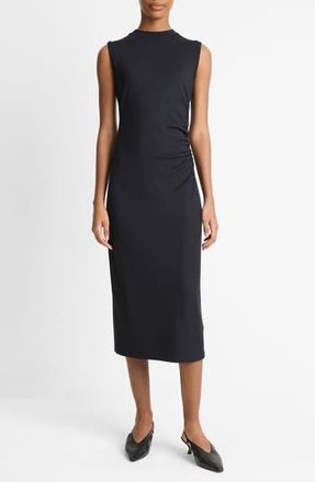 Vince Side Ruched Sleeveless Knit Midi Dress in Coastal Blue at Nordstrom Rack, Size Medium