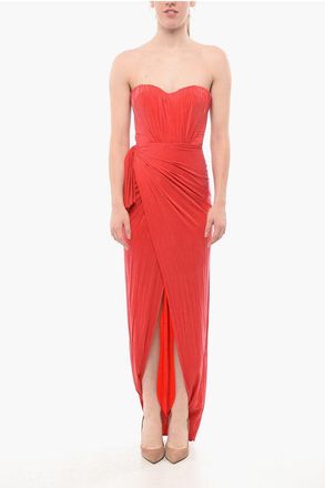 Elisabetta Franchi RED CARPET Strapless Draped Dress size 38