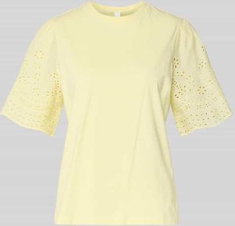 Vero Moda T-Shirt mit Lochstickerei Modell LEX in GELB, Gr&ouml;&szlig;e XL