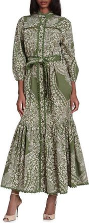 Avec Les Filles Cotton Poplin Floral Maxi Dress in Poppy Paisley at Nordstrom, Size 12