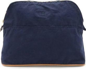 Herm&egrave;s Navy Canvas Pouch (Pre-Owned)