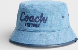 Coach Womens Coach Embroidered Bucket Hat Blue - Size: M/L