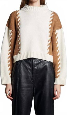 Eleven Six Alexis Color-Block Sweater In Ivory/camel