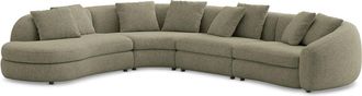Castlery Fable Extended Chaise Sectional Sofa Left Facing Customized, Performance Classic Twill Moss, Spill Resistant, Ultra Deep Seats for Castlery