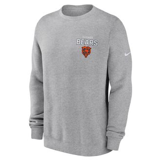 Nike Chicago Bears Draw Block Club Nike Mens NFL Pullover Crew in Grey | NKPV06G7Q-KU0