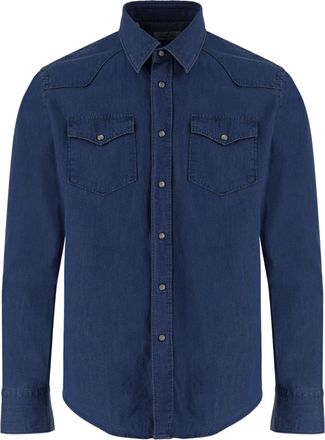 Alessandro Gherardi Dark Denim Dual Pocket Cotton Shirt