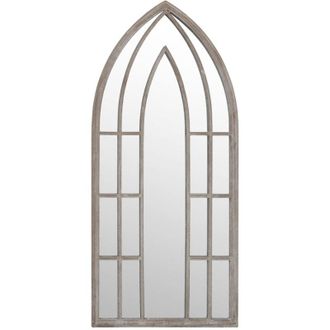 vidaXL Garden Mirror Sand 70x30 cm Iron for Outdoor Use vidaXL