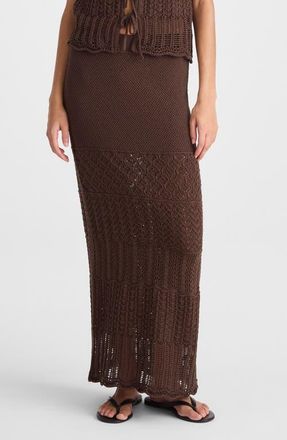 Madewell Pointelle Stitch Maxi Skirt in Dark Brown at Nordstrom, Size Xx-Small