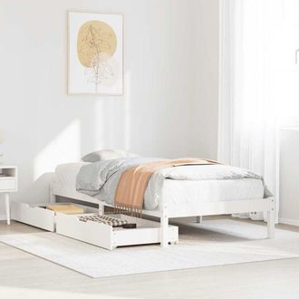 vidaXL Vidaxl - Estructura Cama Sin Colch&oacute;n Madera Maciza Pino Blanca 100x200cm