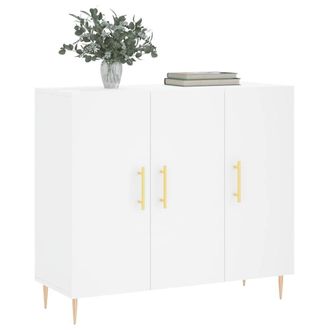 Berkfield Home Sideboard White 90x34x80 cm Engineered Wood | Size: 90 x 34 x 80 cm