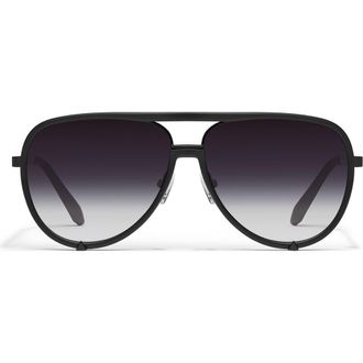 Quay High Profile 51mm Gradient Aviator Sunglasses in Matte Black/Black Fade at Nordstrom