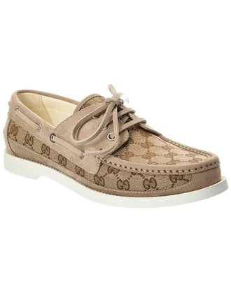 Gucci Interlocking G Canvas & Suede Loafer