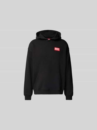 Diesel Oversized Hoodie mit Logo-Patch in Black, Gr&ouml;&szlig;e S