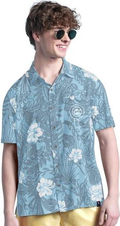 Margaritaville Mens Margaritaville Blue Chicago Cubs Palm Shade Party Button-Up Shirt at Nordstrom, Size Medium