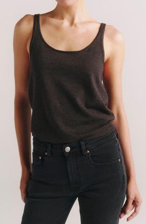 DL1961 Scoop Neck Merino Wool Knit Tank in Coal at Nordstrom, Size X-Small
