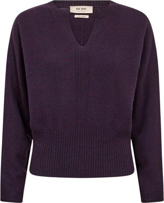 Mos Mosh MMMoria Cashmere Crewneck - Knitwear - Mujer - P&uacute;rpura - XL