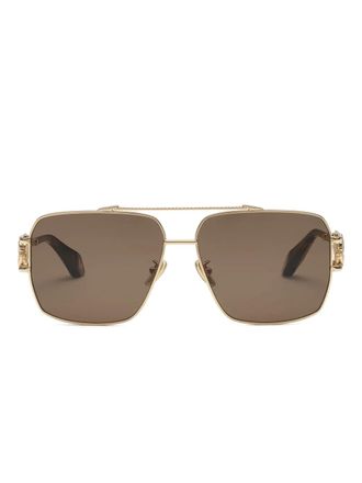 Roberto Cavalli logo-plaque sunglasses - Gold