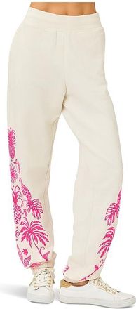 Lilly Pulitzer Silvie Joggers Womens Clothing Coconut Safari Social Embroidery : XXS 30, Cotton/Polyester