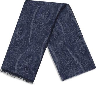 Etro Paisley Modal Scarf - Navy