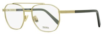Ermenegildo Zegna Mens Geometric Pilot Eyeglasses EZ5285 035 Matte Bronze 53mm