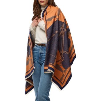 Saachi Horse Lover Reversible Print Scarf in Orange at Nordstrom Rack