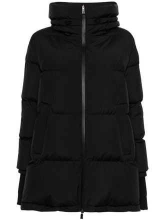 Herno logo keeper loop coat - women - Polyamide/Polytetrafluoroethylene (PTFE)/Polyester/Viscose/Down/Feather - 44 - Black