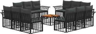 vidaXL Conjunto De Sof&aacute;s De Exterior 13 Uds. Negro Y Gris Oscuro Vidaxl