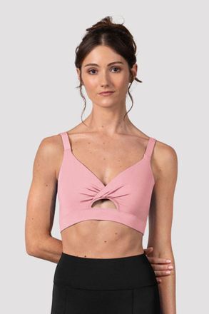 Bloch BLOCH Ladies Vivian Twist Front Crop Top, Vintage Pink