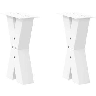 vidaXL Vidaxl - Patas Para Mesa De Centro En Forma De X (2 Unidades), Color Blanco, 28 X (42-43) Cm, Acero