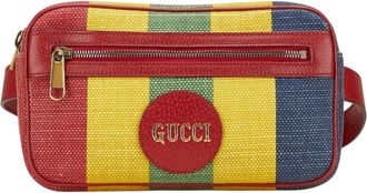 Gucci Multi-Color Canvas Leather Sling Bag (Pre-Owned)