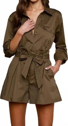 L'agence Pearson Button Front Blouse In Green