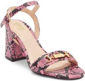 Roberto Cavalli Snake Embossed Ankle Strap Sandal in Pink at Nordstrom Rack, Size 10Us / 40Eu
