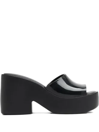 Melissa block-heel slide sandals - women - Acetate/Acetate - 35.5 - Black