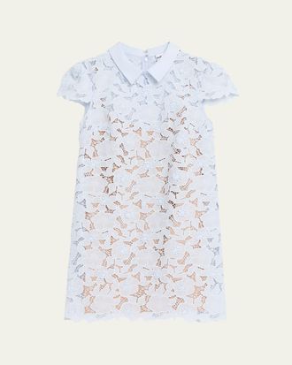 Self Portrait Floral Guipure Lace Mini Dress