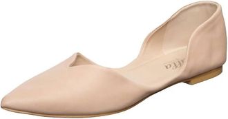Antelope Womens Thea Leather Pointed Toe Flat In Beige