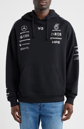 Yohji Yamamoto F1 Team Cotton Hoodie in Black at Nordstrom, Size Xx-Large