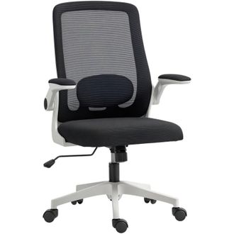 HOMCOM Homcom - Mesh Desk Chair with Tilt Function, Lumbar Support, Black