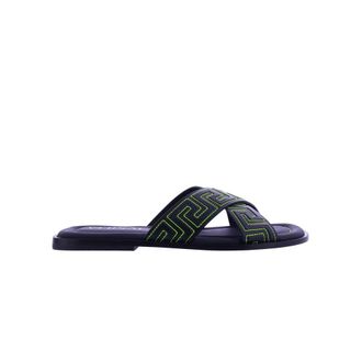 Versace Sliders, male, Black, Size: 7 US Greca Sandals