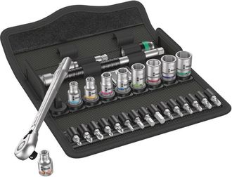 Wera Set De Llaves De Vaso Y Puntas Para Atornillar 1/4 Wera 8100 Sa 11 Zyklop Metal Imp 1/4 (28 Piezas)