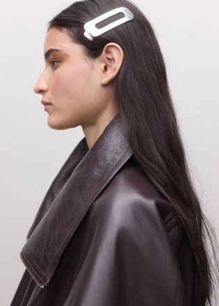 Mango Maxi clip metallo argento - Donna - Taglia unica - MANGO