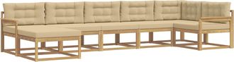 vidaXL Conjunto De Sof&aacute;s De Exterior 7 Uds. Y Beige Vidaxl