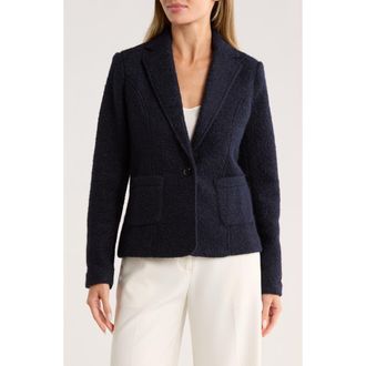 Amanda + Chelsea Notch Lapel Boucl&eacute; Blazer in Navy at Nordstrom Rack, Size X-Large