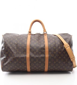 Louis Vuitton Brown Monogram Coated Canvas Leather Boston Bag (Pre-Owned)