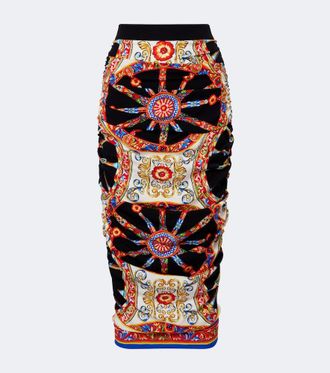 Dolce & Gabbana Carretto silk-blend midi skirt