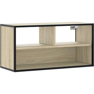 vidaXL Vidaxl - Mueble Tv Madera Ingenier&iacute;a Y Metal Roble Sonoma 80x31x39,5 Cm