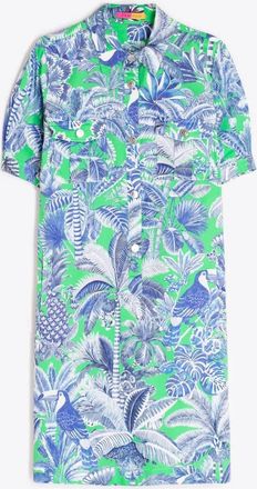 Vilagallo Womens Printed Short Shirt Dress In Green